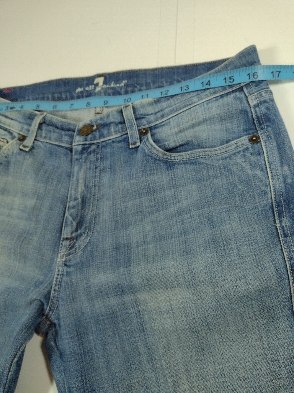 7 For All Men Kind t Blue Straight Leg Men's Jeans (33) - Picture 12 of 15